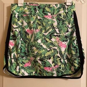 Zelos Dolphin Hem Tropical Tennis Skirt Skort Pink Green Size SMALL